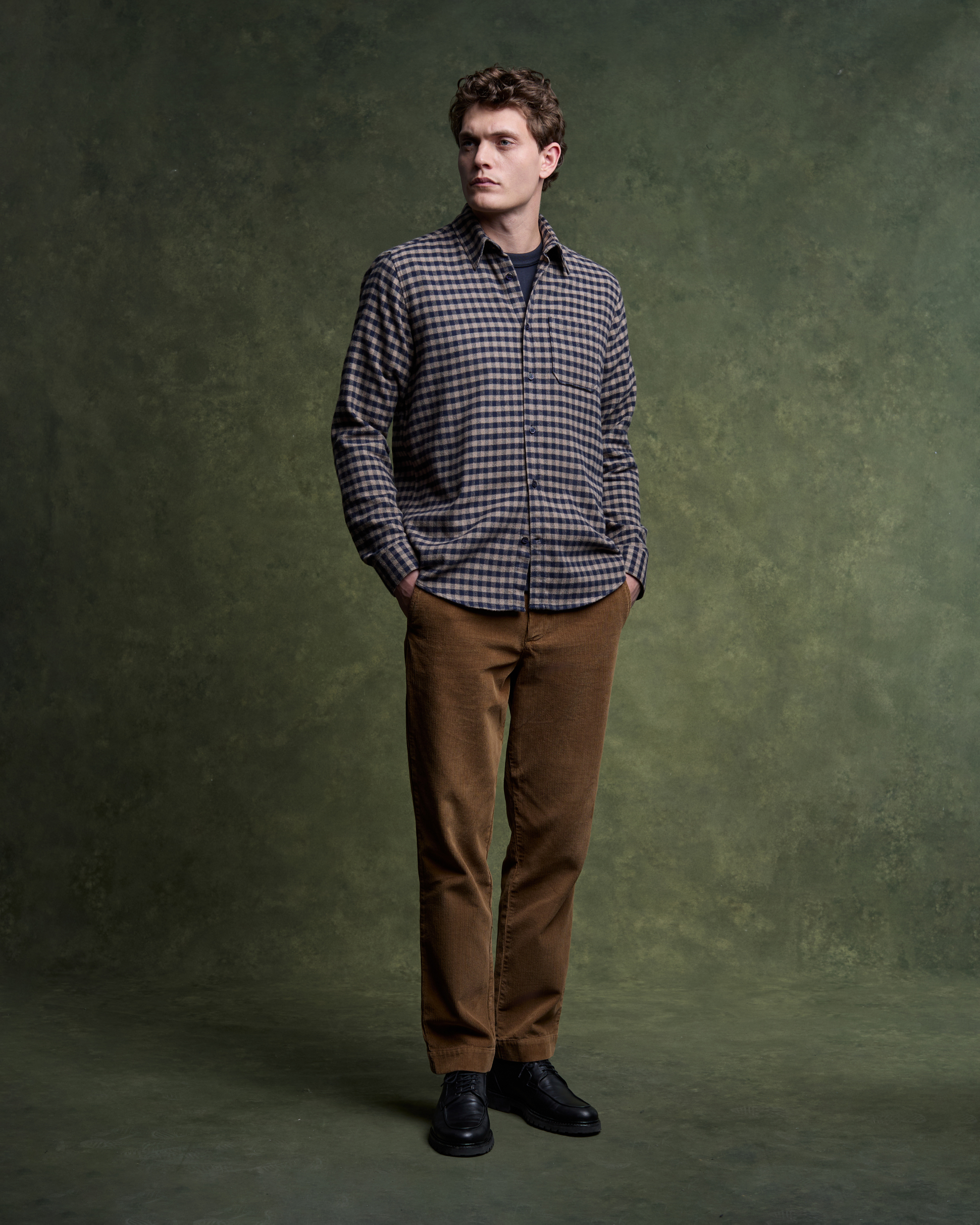 GORDES Shirt - Camel/Navy