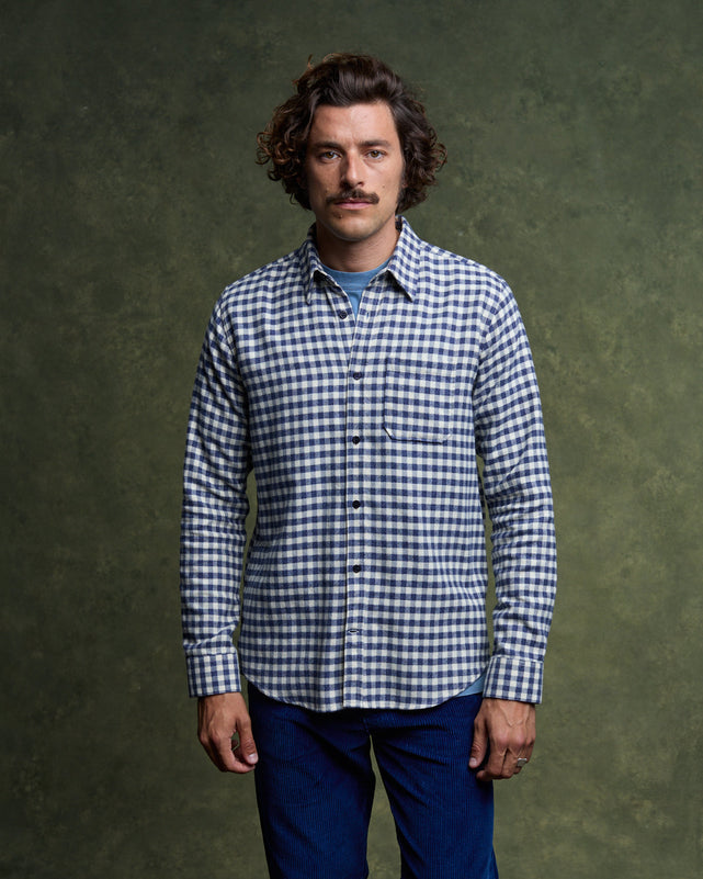 GORDES Shirt - Indigo/Ecru