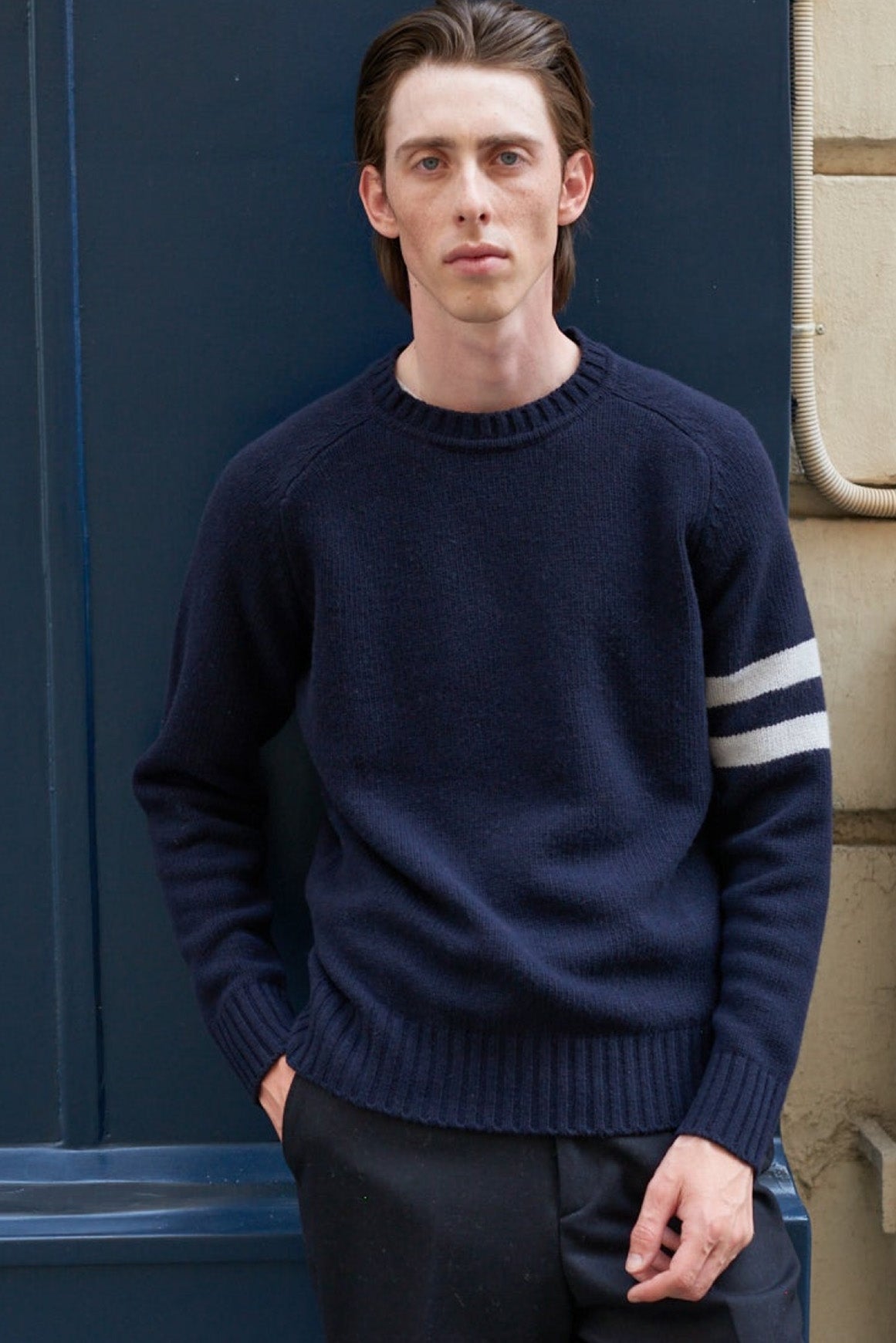 CINO Sweater - Navy/Ecru