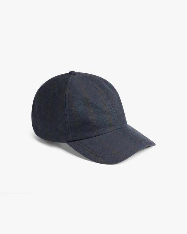 HOLLY Striped Cap – Navy