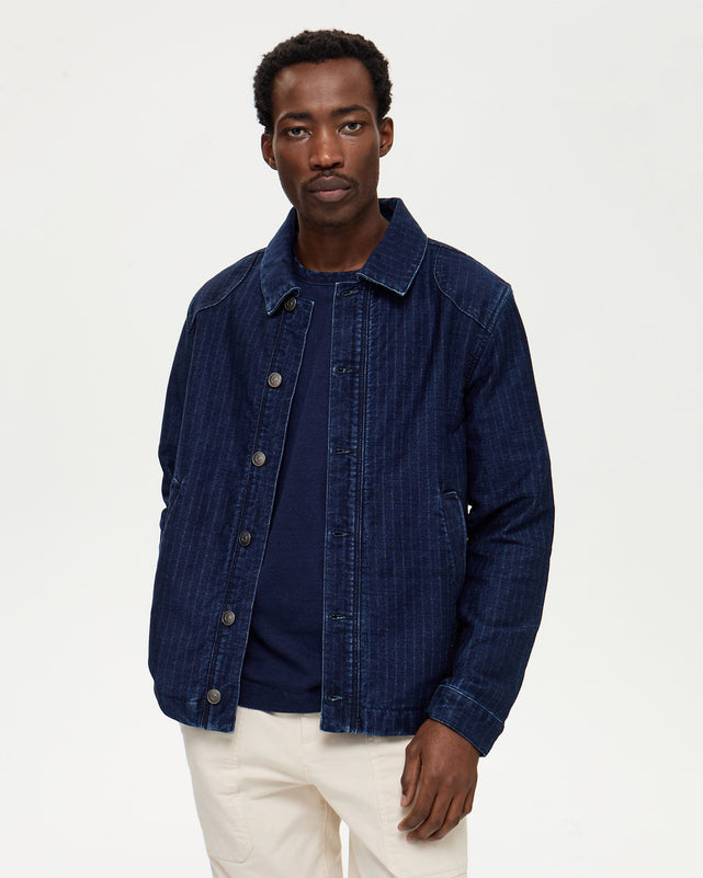 NELSON Jacket Indigo Stripes - Indigo Stone