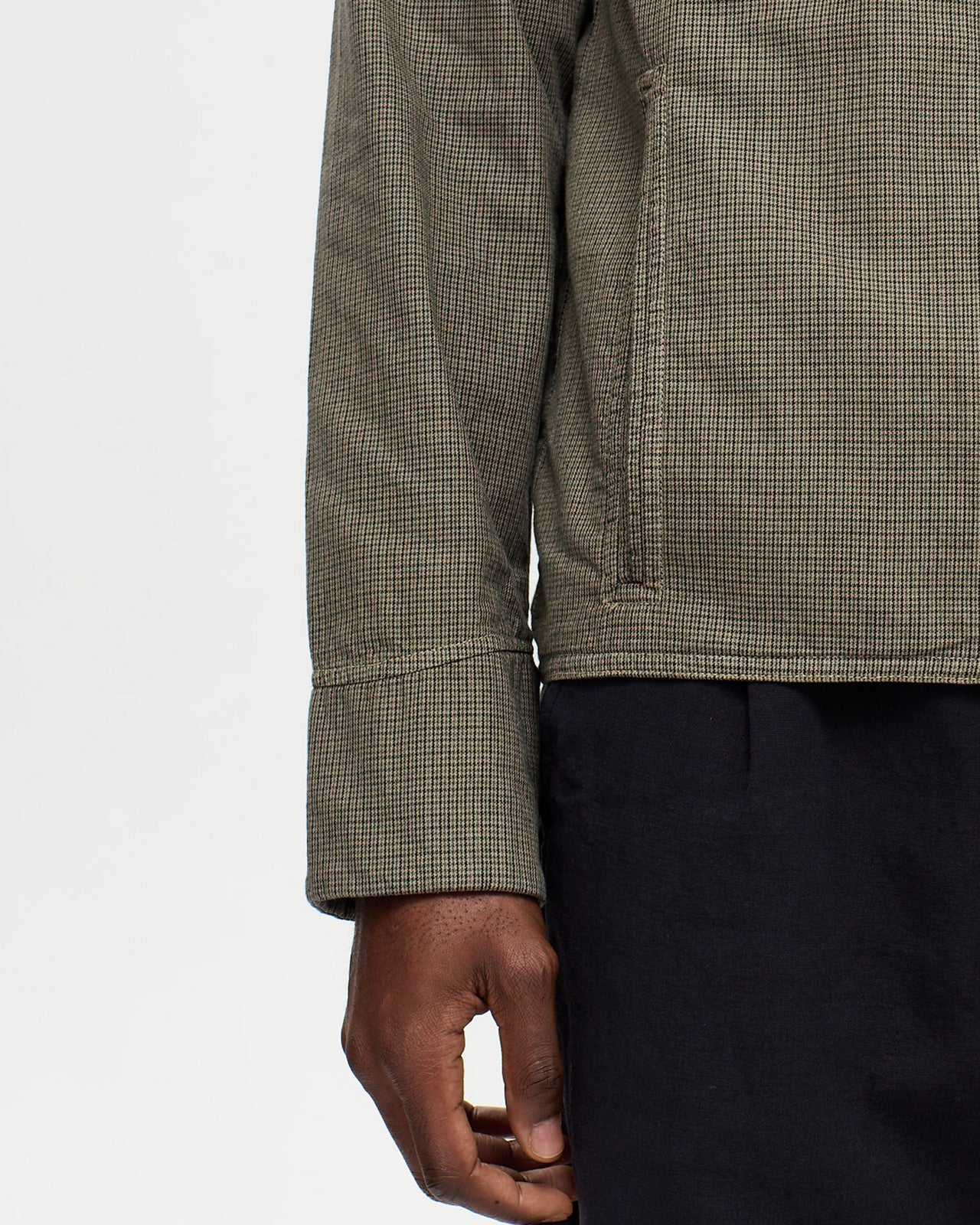 HITCHCOCK Houndstooth Jacket - Military Khaki