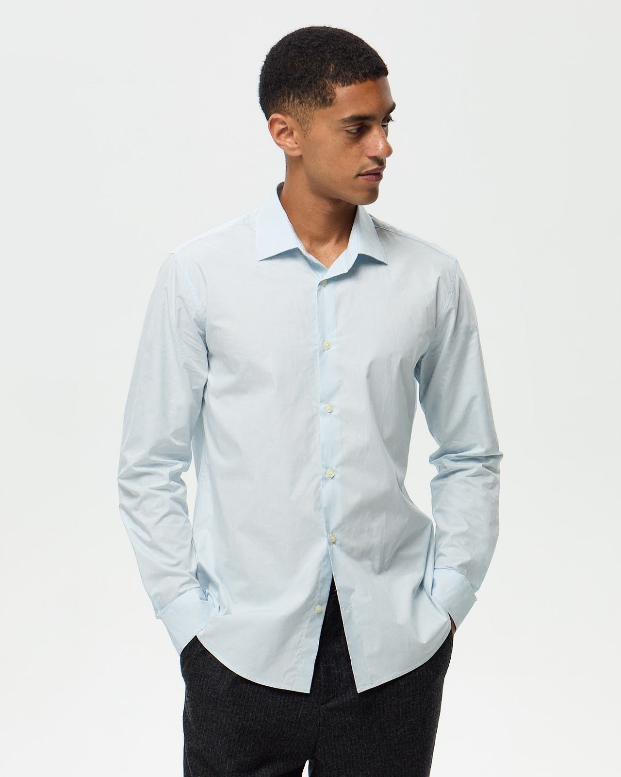 POPELINE Shirt – Azure Blue